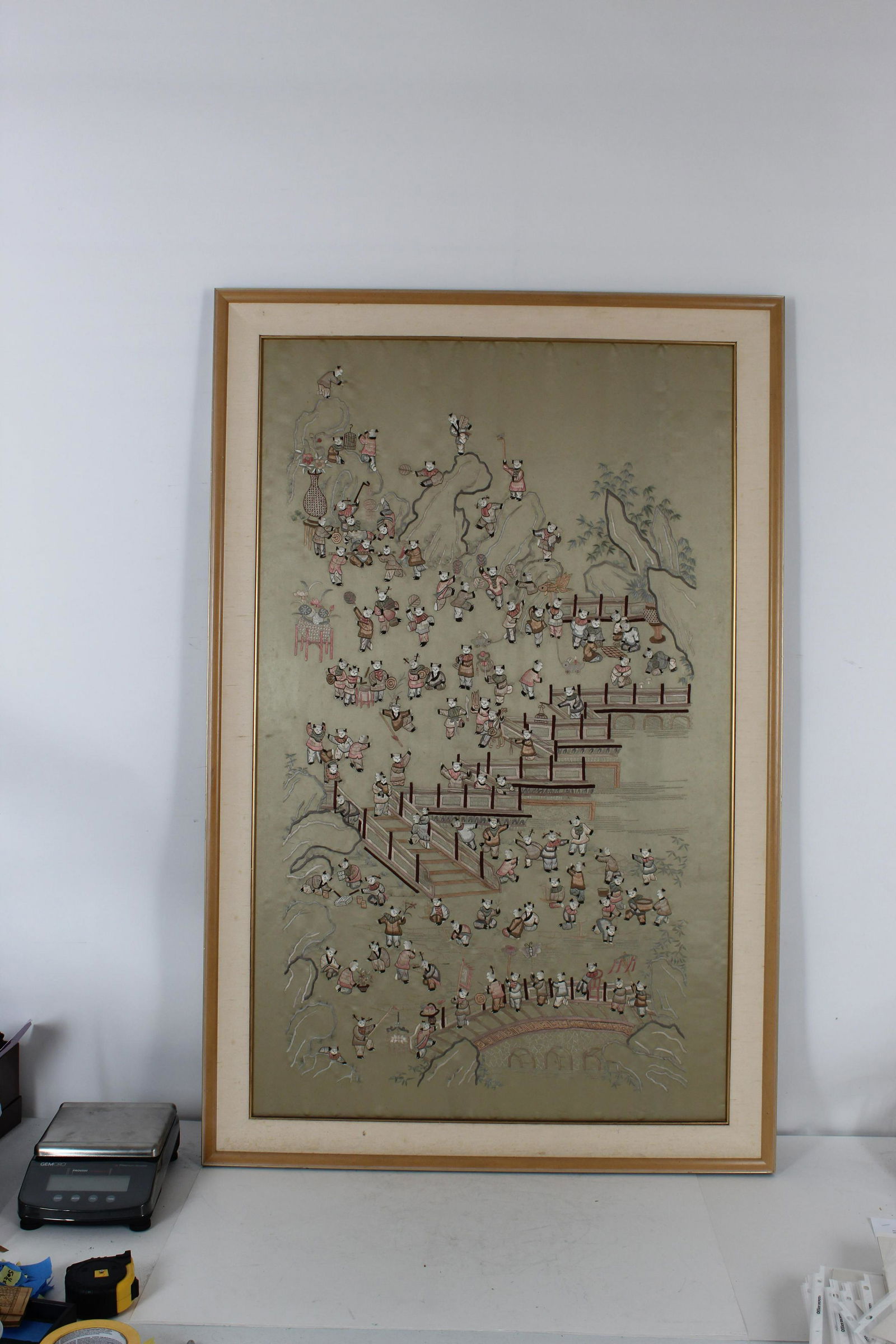 Chinese Framed Embroidery on Silk (1 of 3)