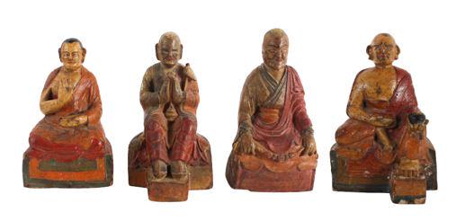 Four Chinese Gilt Lacquered Officials (1 of 13)