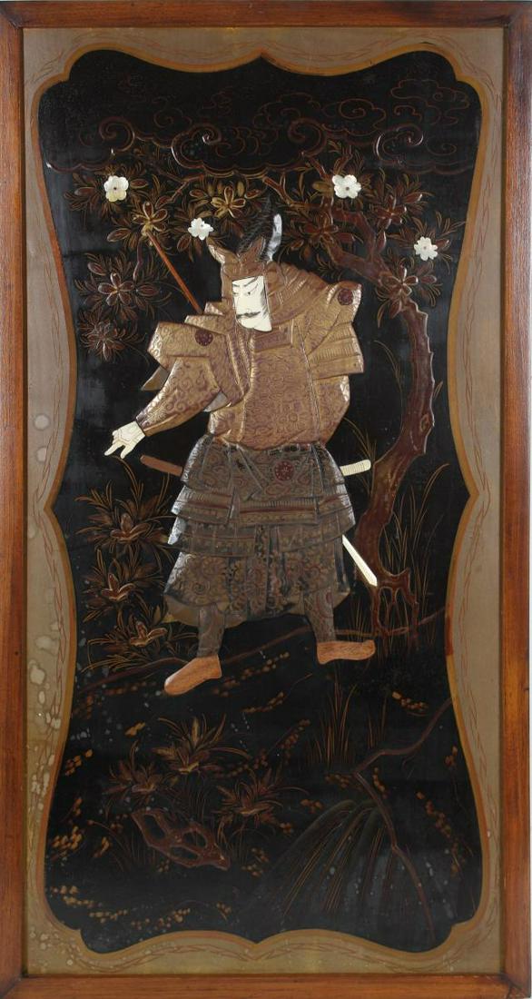 Japanese Relief Wall Panel with Samurai (1 of 4)