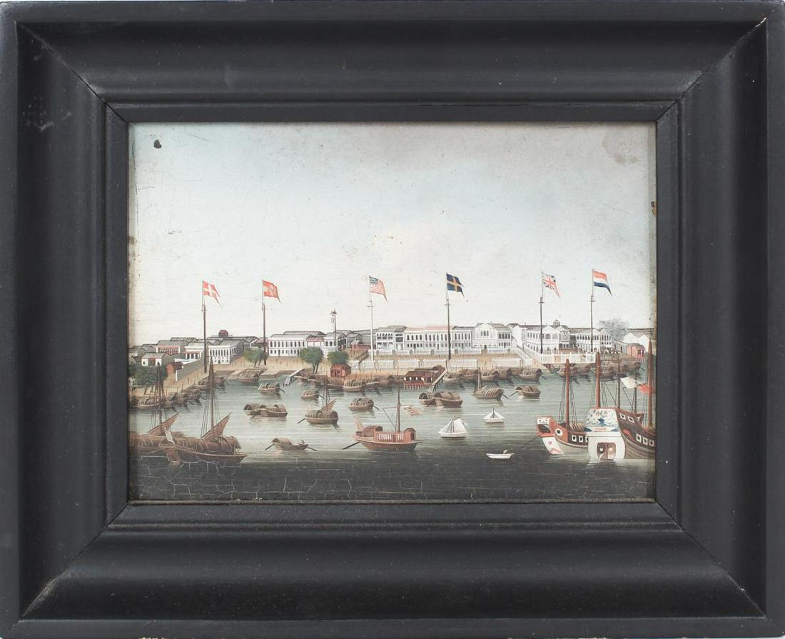 'The Foreign Hongs at Canton', Ptg / Copper Plate (1 of 5)