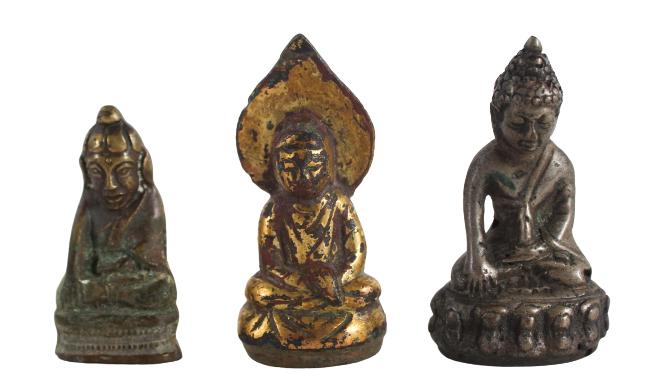 Three Himalayan Small Bronze Travelling Amulets (1 of 6)