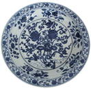 Lg Chinese Blue & White Porcelain Charger