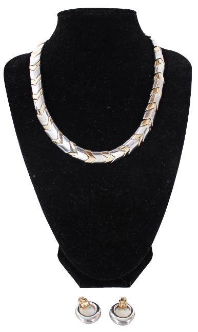 Tiffany & Co. Sterling & 18K Necklace & Earrings 5 OZT (1 of 9)