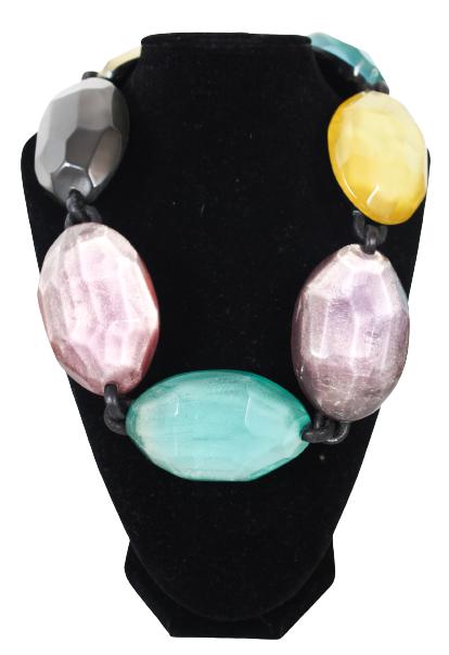Large Acrylic Necklace Designed by Monies: Large Acrylic Necklace Designed by Monies. Multicolored. Size: 22 in.