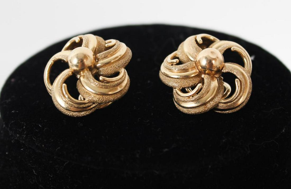 14K Gold Dan Frere Flower Clip On Earrings 13g (1 of 5)