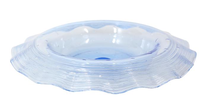 Steuben Celeste Blue Threaded Cake Plate (1 of 5)