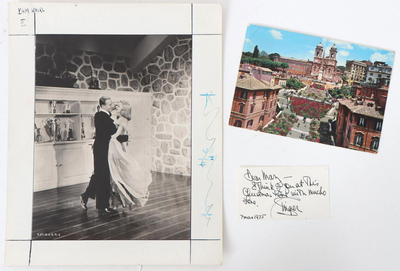 Ginger Rogers Note & Letter to writer Mary Manilla (1 of 6)