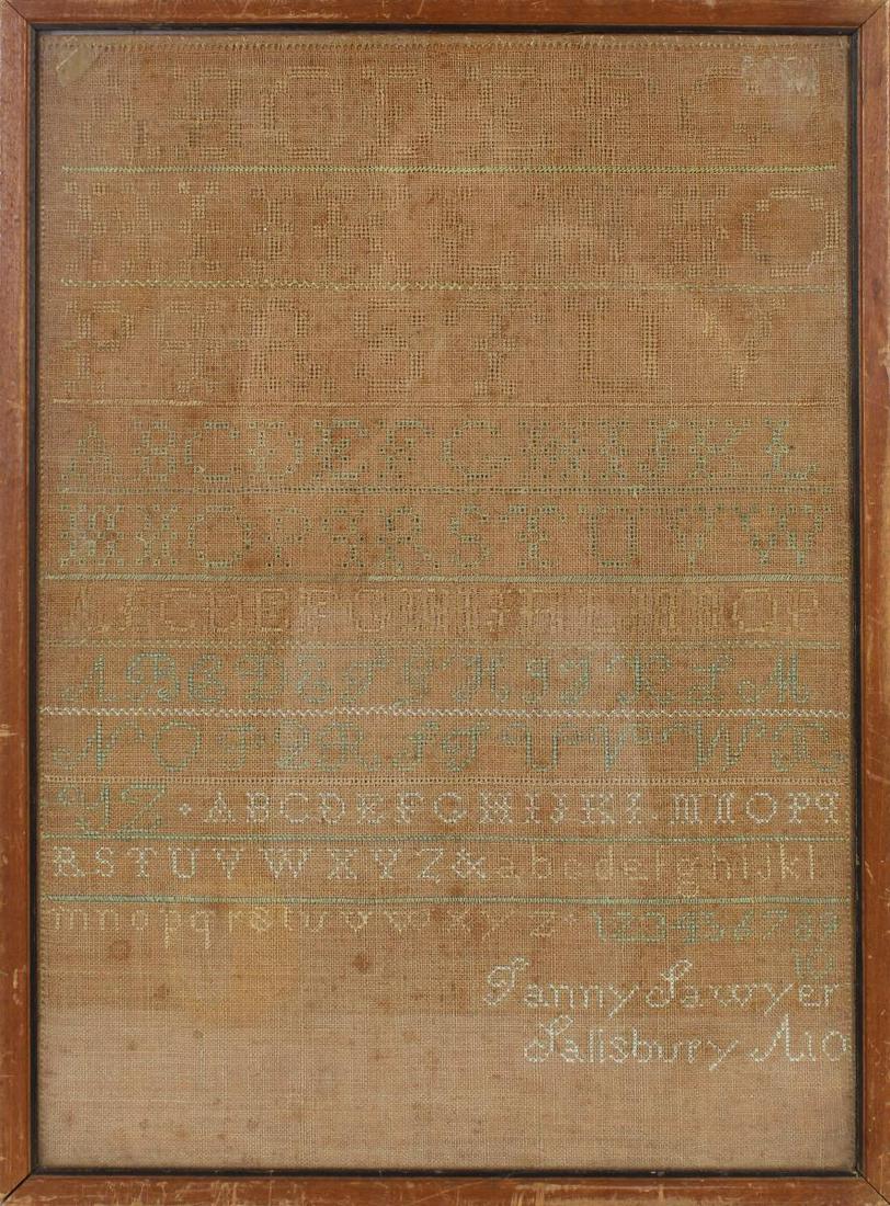 Needlework Sampler by Fanny Sawyer, 19th Century Oct 30, 2022