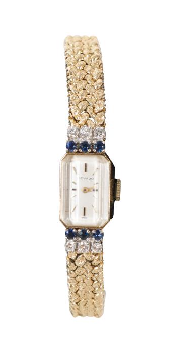 Vintage Movado Women's 14K Gold Watch w/ Stones (1 of 15)
