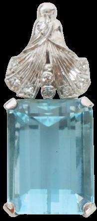 18K White Gold Pendant with 14.8 Carat Aquamarine (1 of 6)