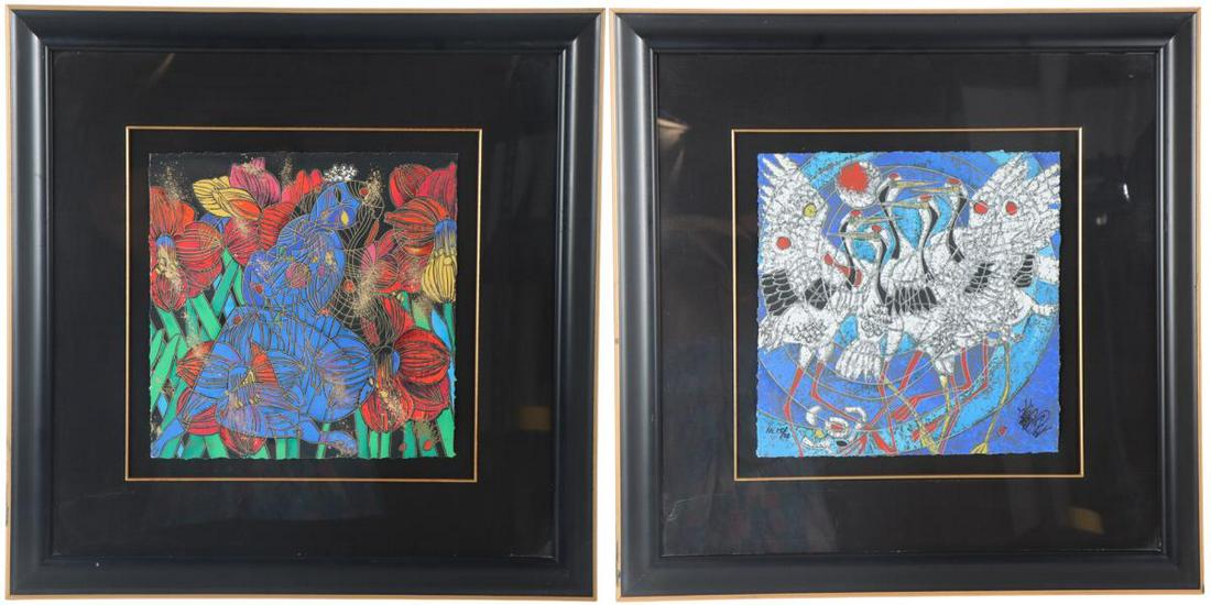Tiefeng Jiang (b 1938) Chinese, (2) Silkscreens (1 of 12)