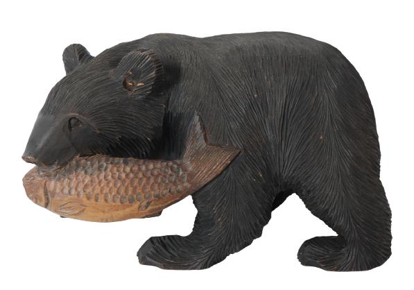 Carved Wood Sculpture Of A Bear
