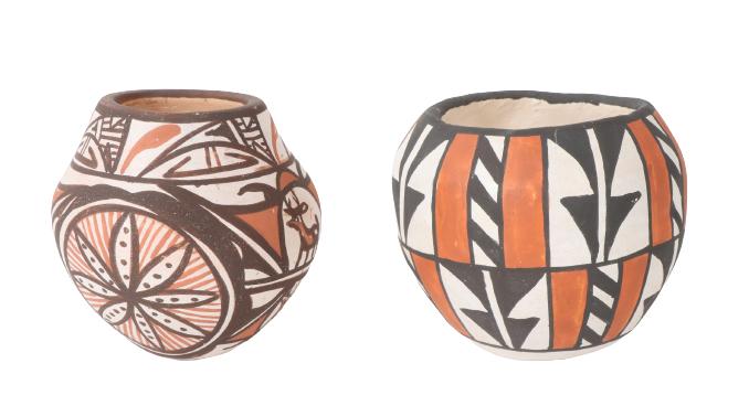 (2) Zuni & Acoma Pueblo Pottery Vessels (1 of 9)
