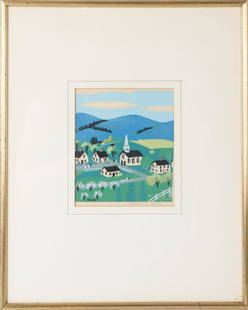 Maxwell Mays (1918-2009) American, W/C: American/ Rhode Island artist, watercolor titled "Centerville Church" signed in pencil.Born in Rhode Island and a product of the Rhode Island School of Design, Maxwell Mays began his painting career s