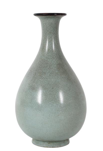 Chinese Celadon Vase w Bronze Edge (1 of 8)
