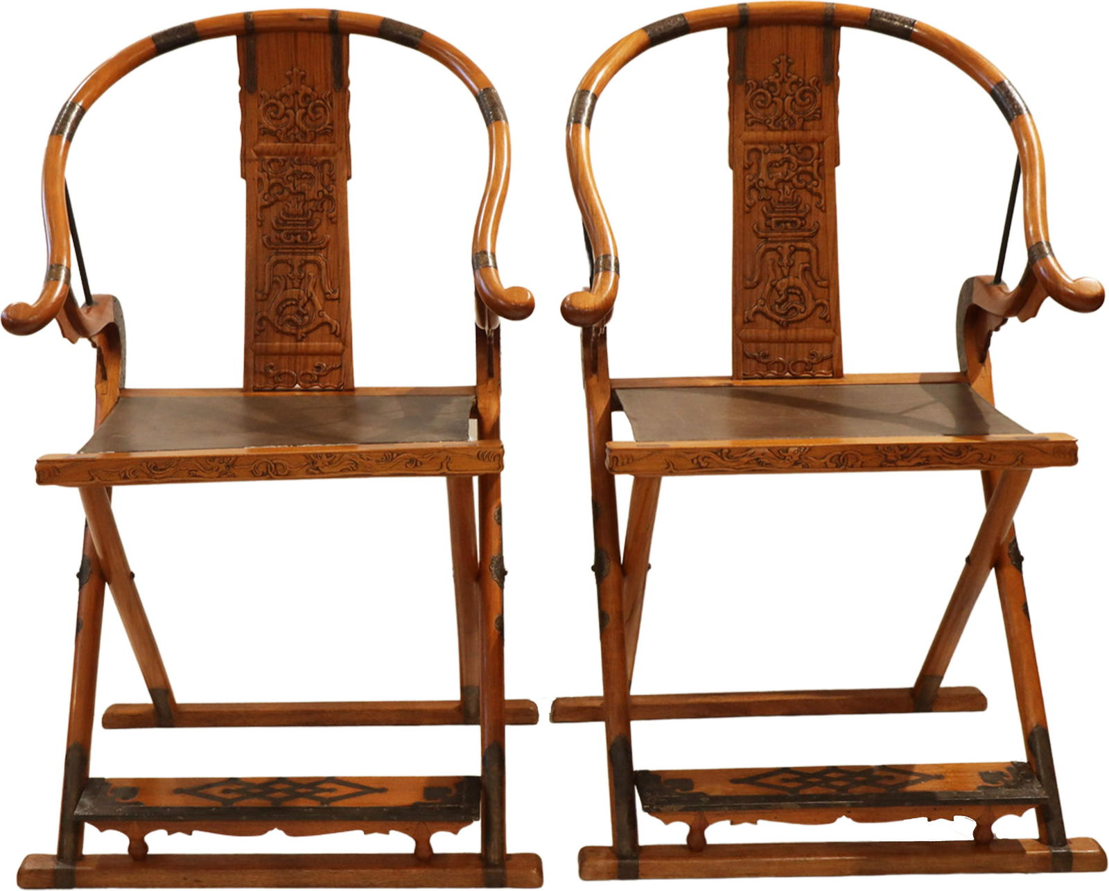 Pair of Chinese Huanghuali Folding Chairs (1 of 18)