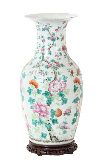 19th/20th C Chinese Porcelain Painted Floral Vase (1 of 13)