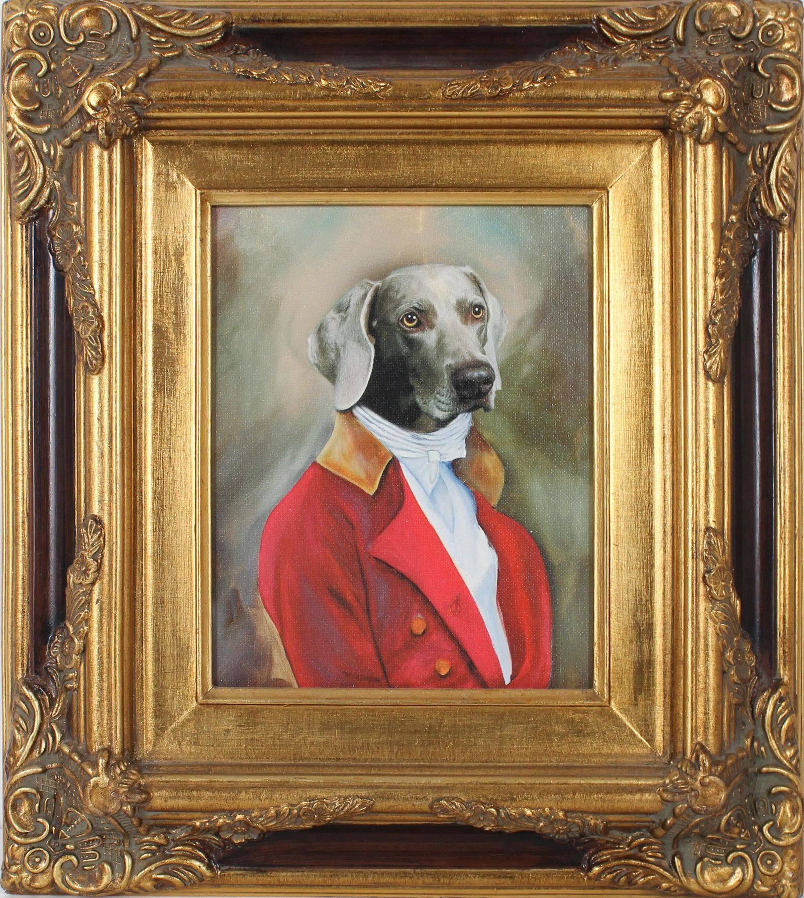 Portrait of Weimaraner Dog in Man's Suit, Giclee (1 of 3)
