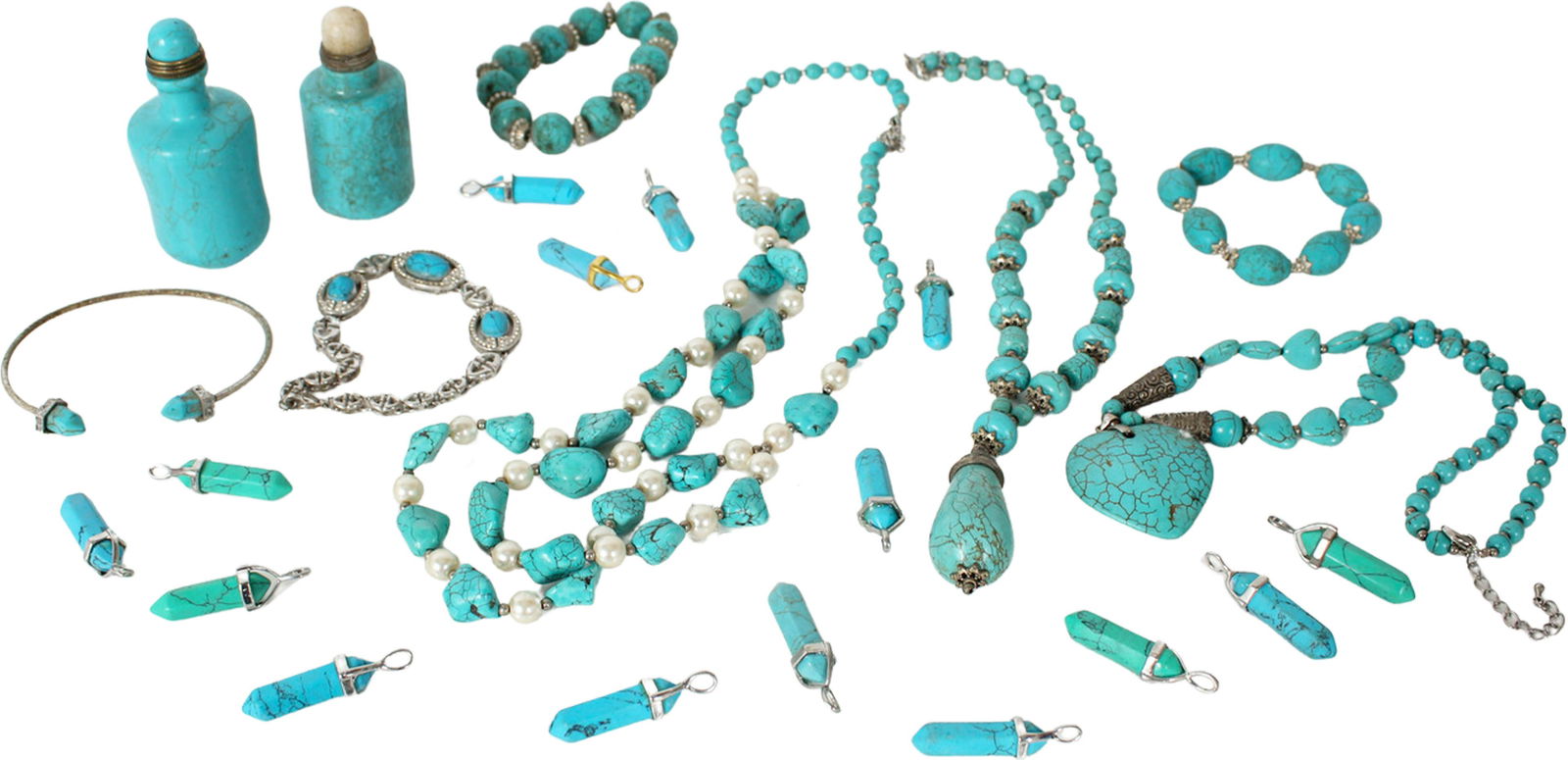 (24) Pcs Turquoise Beaded Jewelry (1 of 5)