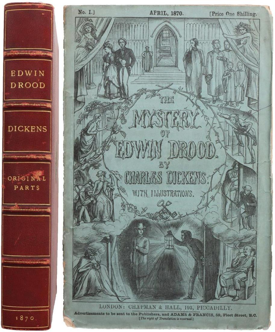 Dickens, The Mystery of Edwin Drood Original Parts: The Mystery Of Edwin Drood, By Charles Dickens, With Illustrations. London: Chapman & Hall, 193, Piccadilly, Advertisements to be sent to the Publishers, and Adams & Francis, 59, Fleet Street, E.C. [T
