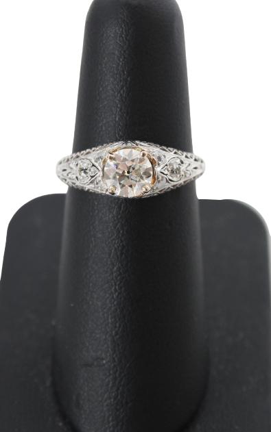 Antique Filigree White Gold & Diamond Ring (1 of 14)