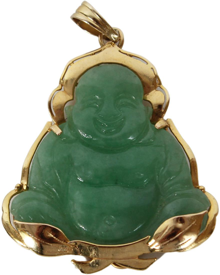 18K Gold Jade Buddha Pendant (1 of 4)