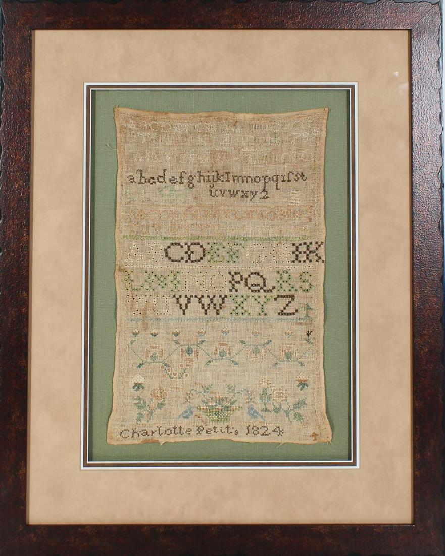 Charlotte Petit's Needlework Sampler, 1824 (1 of 4)