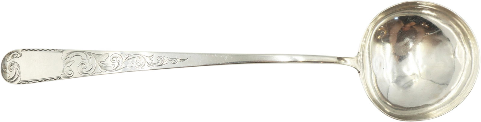 American Sterling Punch Ladle Kirk & Son 3.9 ozt: American Sterling Punch Ladle Kirk & Son 3.9oztBright Cut DecorationSize: 3 1/4 x 12 1/2 in. 1711