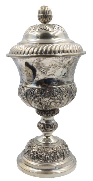 18/19C Sterling Silver Swedish Trophy 17 ozt: 18/19C Sterling Silver Swedish Trophy 17 oztSize: 5 1/2 x 5 1/2 x 11 in.