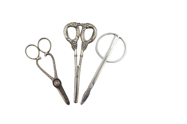 (2) Sterling Silver Scissors (1) Christofle: (2)Sterling Silver Scissors (1) Christofle Size: 6 1/2 in.*need weight1395