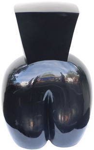 Jack Squier (1927-2015) USA, Fiberglass Sculpture: Jack Squier (1927-2015) American, "The Torso" Sculpture. Epoxy and fiberglass. Large black sculpture of a torso and derriere. Signed, numbered 22 and dated '66 on the underside. Slight areas of