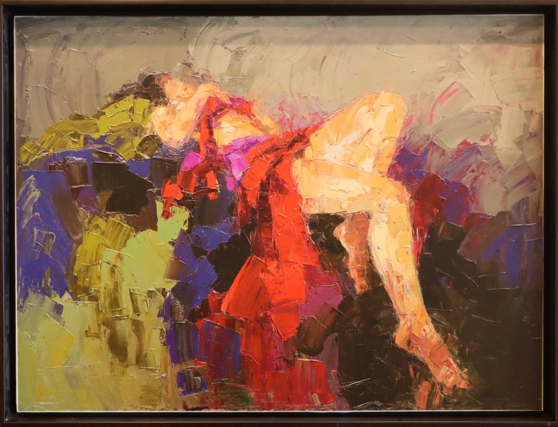 Onyeka Ibe (b 1941) Nigerian, Giclee: Onyeka Ibe (b 1941) Nigerian, GicleeTitled "Elation", reclining female figure, giclee numbered 8/20 AP, signed lower right.Onyeka Ibe was born in Anambra State, Nigeria and now lives in Atlanta, Georg