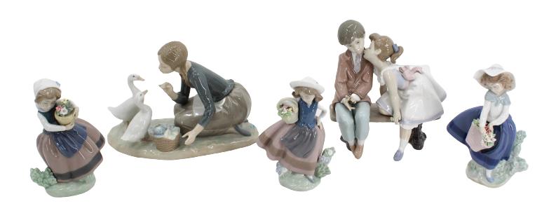 (5) Lladro Porcelain Figures, "Spring is Here" (1 of 10)