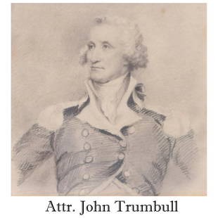 Portrait George Washington Attrib to John Trumbull: Portrait of George Washington Attributed to John Trumbull (1756-1843) Pencil on paper. A finely detailed drawing, likely preparatory for the 1792 life sized painting "General George Washington at