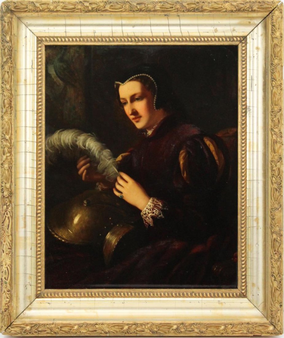 English Pre-Raphaelite 19th C, Oil on Panel (1 of 4)