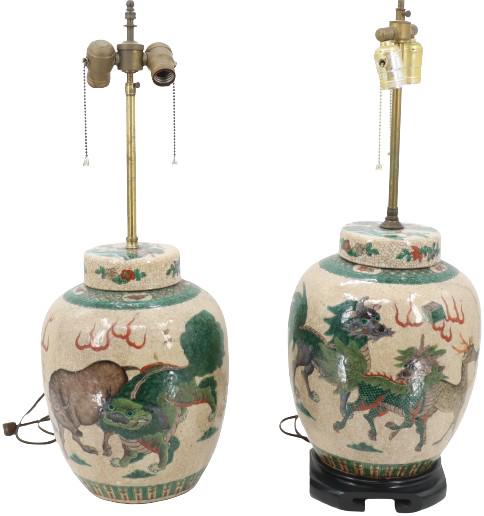 Antique chinese sale ginger jar lamps