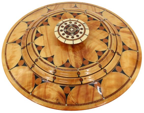 Robert Cutler (b 1944) Alaska, Spectacular Bowl: Stunning Curly Alaskan Birch Bowl signed and dated 1993, by Robert J. Cutler, trimmed in Alaskan Diamond Willow. Inlay and Handle is Brass, Copper Diamond Willow, Pre-historic Mammoth bone and Moose A