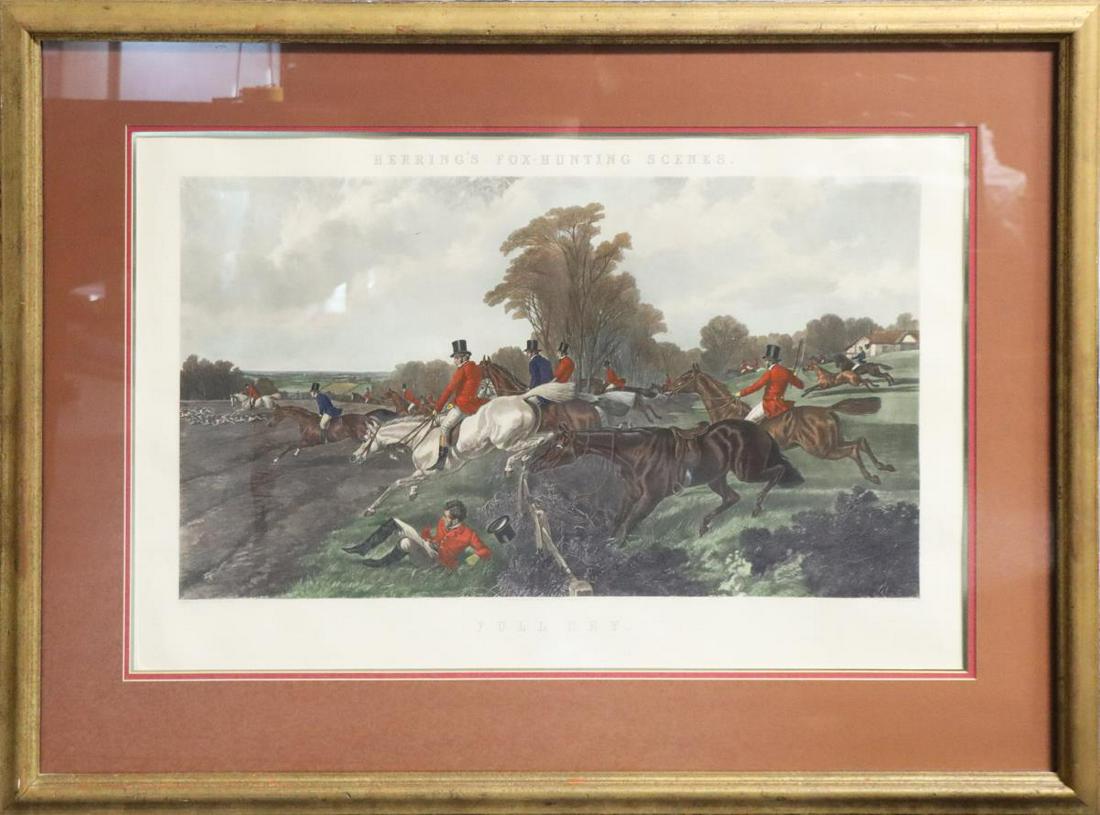 'Full Cry' English Hunt Print, Framed (1 of 6)