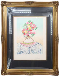 Salvador Dali (1904-1989) Spanish, Lithograph: Salvador Dali (1904-1989) Spanish, Lithograph. Titled "The Flowering Of Inspiration". Numbered 9/350 in lower left. Signed in lower right. 1978 edition. Lithograph from original gouache on Arches