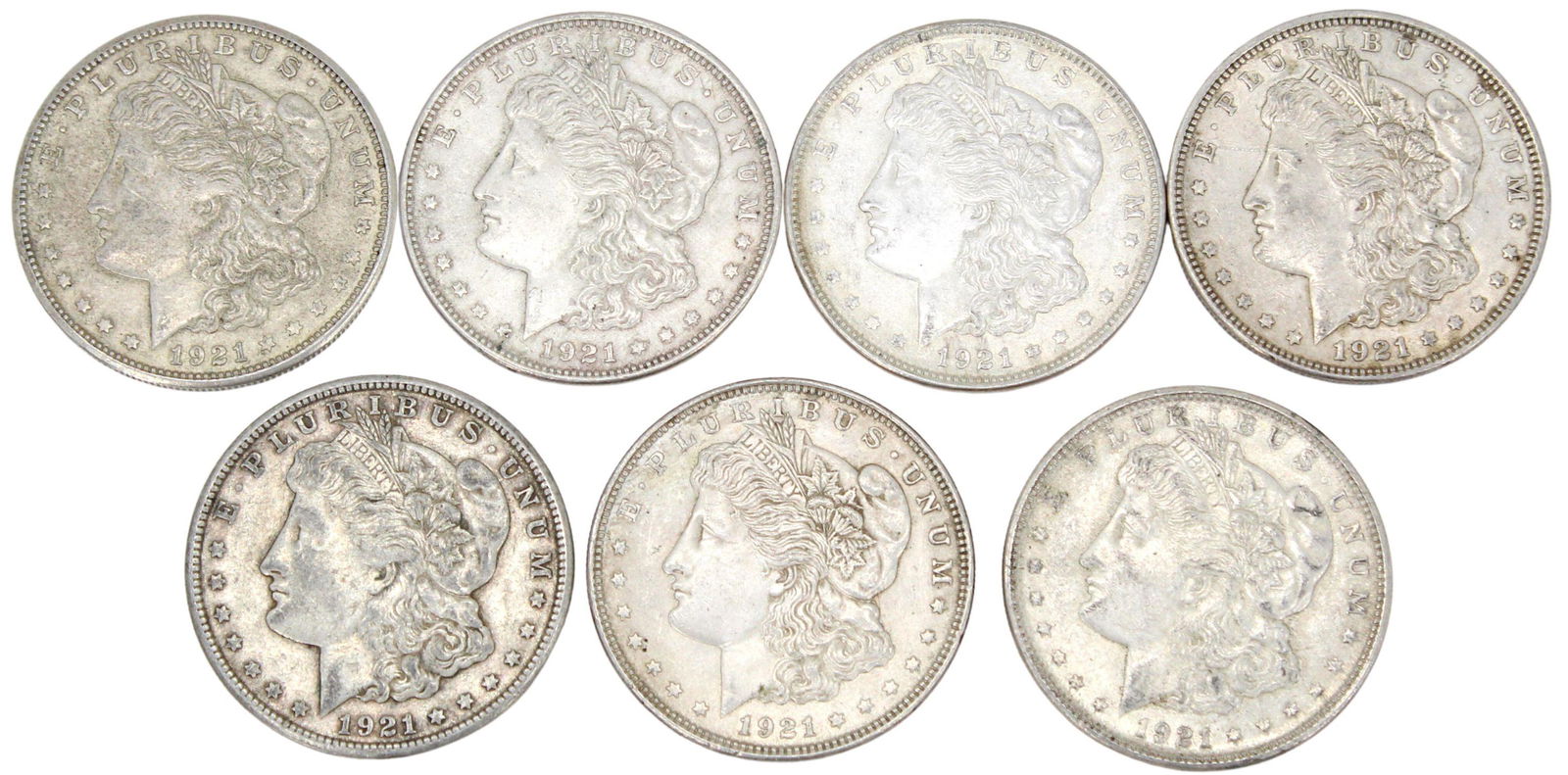 (7) 1921 Morgan Silver Dollars (1 of 8)