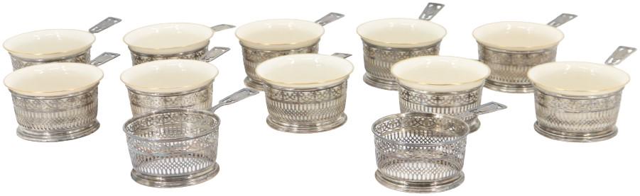 (12) Lenox Inserts in Sterling Silver Holders (1 of 19)