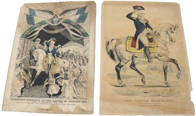 Two George Washington Lithographs 1800's (1 of 12)