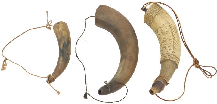 American Revolutionary War Powder Horn & Two More (1 of 17)