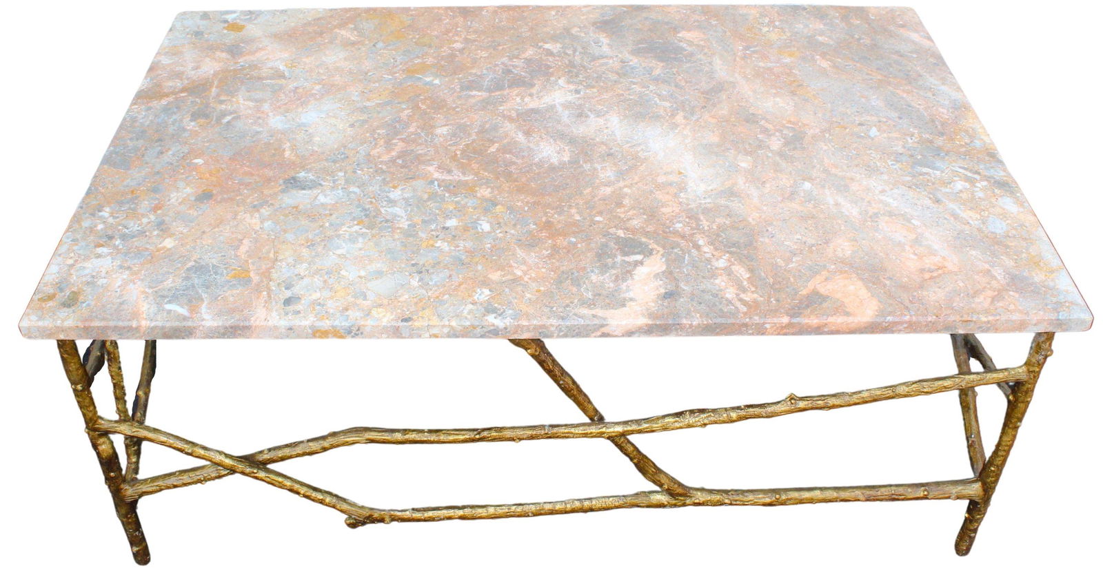 Marble Top Coffee Table with Gilt Metal Base (1 of 9)