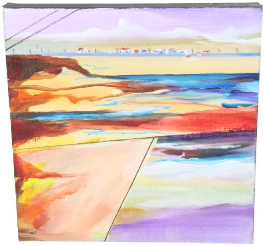 Bernard Healey (20th/21st C) American, Oil on Cans: Bernard Healey (20th/21st C) American, Oil on Canvas. Oil on canvas titled "Stinson Beach". Healey studied at the San francisco Art Institute in the 1940's. He was a member of the Marin Society of Art