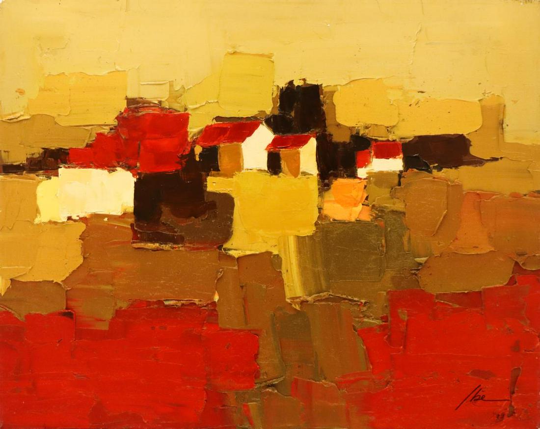 Onyeka Ibe (b 1941) Nigerian, Giclee Print: Onyeka Ibe (b 1941) Nigerian, Giclee PrintTitled "Red Roof Study 1", signed in lower right, giclee numbered 2/75, earth tones of ochre, umber, and rust. Onyeka Ibe was born in Anambra State, Nigeria a