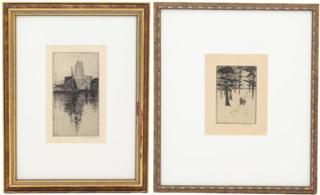 Bertha Jaques (1863-1941) American, 2 Etchings (1 of 18)