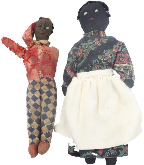 (2) Black Americana Primitive Folk Art Dolls AS IS (1 of 15)
