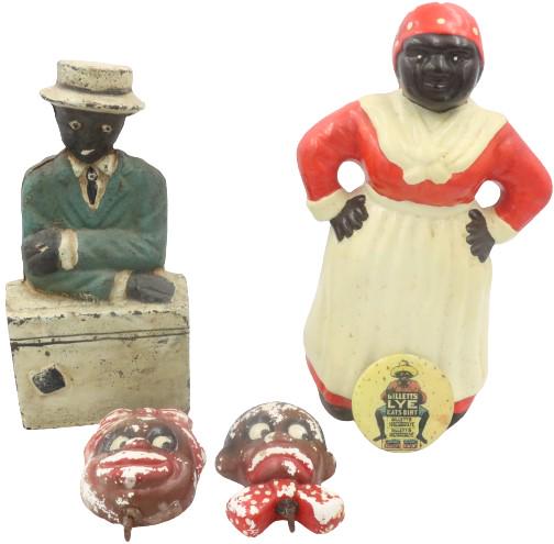 (5) Metal Black Americana Primitive Folk Art AS IS (1 of 8)