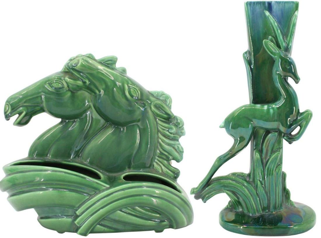 (2) Mid Century Glazed Planter and Vase (1 of 20)